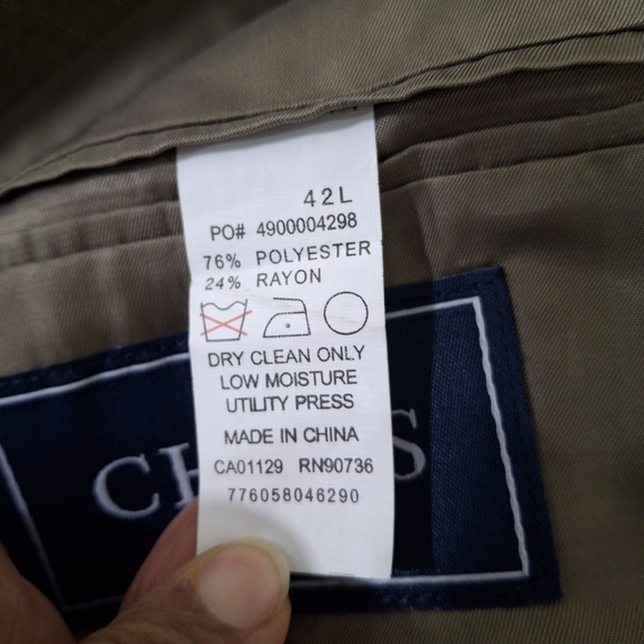 Chaps Classic Men's Tan Blazer, Size 42 Long - Picture 9 of 12